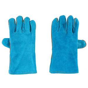 High Quality Cow Split Leather Welding Gloves Cotton Liner Disposable Anti-Heat Gauntlet <strong>Cuff</strong> 14-inch Hand <strong>Arm</strong> Protection Gloves - Product Image 3