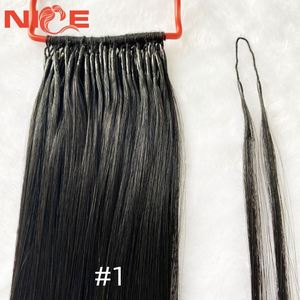 Extensioni per <span class=keywords><strong>capelli</strong></span> vergini originali più vendute, da un unico donatore, con nodo sottile in filo di <span class=keywords><strong>cotone</strong></span>, tipo Korea Twins, a due punte per trecce - Product Image 1