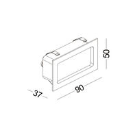 Lumière LED 6W IP65 étanche en aluminium avec diffuseur acrylique, encastrée pour mur extérieur, jardin, marche d'escalier, avec garantie de 5 ans