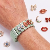 Accessoires de bracelet DIY en forme de cœur et œil porte-bonheur, clou décoratif exquis pour bracelet de montre Whoop