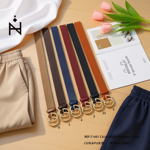 Cinturón de cuero PU con hebilla CG de 3.8 cm, cinturones de moda para mujer, para vestidos, pantalones y ropa informal. - Product Image 3