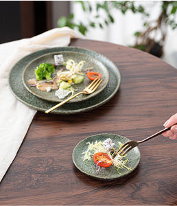 จานสเต็กเซรามิกสไตล์วินเทจญี่ปุ่น จานอาหารค่ำเรียบง่ายสำหรับ<span class=keywords><strong>ร้าน</strong></span>อาหารหรือใช้ในบ้าน - Product Image 6