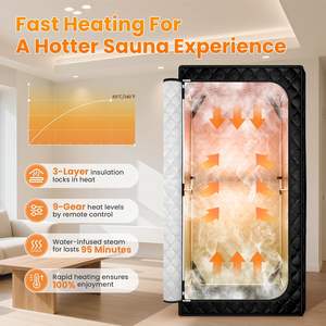 Sauna vapeur portable OEM ODM avec logo personnalisé, vente en gros directe d'usine, cabine de vapeur personnelle avec télécommande pour la relaxation - Product Image 3