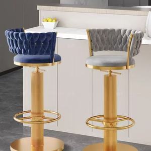 Chaise de bar moderne nordique réglable en hauteur, chaise de salon de coiffure, chaise de magasin, tabouret de caissier avec dossier, tabouret de bar haut - Product Image 3