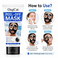 Masque au collagène et à la boue de la Mer Morte pour l'élimination des points noirs, soin du visage, nettoyage du visage et du nez, masque noir peel-off pour éliminer les points noirs