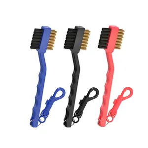 PRIMUS GOLF High Quality 3 Pack Golf Club Brush Golf Club Groove Cleaner Zip-line Dual Bristle Cleaning Tools