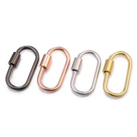 Mousqueton ovale de luxe à visser en laiton, attache rapide pour porte-clés, fabrication de bijoux, accessoires de sac à main et de sac à bandoulière DIY