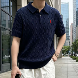 Polo tricoté pour homme, <span class=keywords><strong>nouvelle</strong></span> collection printemps-été, pull polo à manches courtes, t-shirt décontracté LAPPl pour homme - Product Image 1