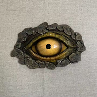 Desain khusus pabrik dekorasi dinding latar belakang patung serat kaca kerajinan Resin 3D seni gantungan dinding dinding dinding mata dinosaurus