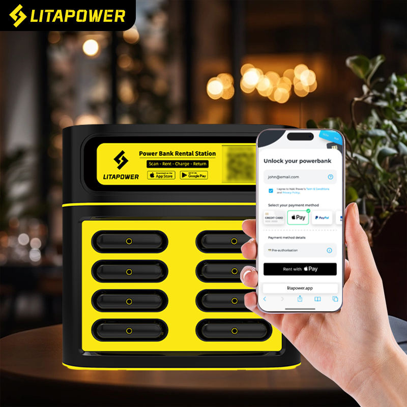 Sharing Power Bank Station Rental Sale Vending Machine OEM 8 Slot QR ...