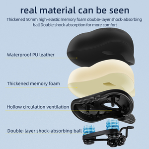 Selle de vélo ROCKBROS confortable et respirante avec ventilation, absorption des chocs et assise épaissie, accessoire pour VTT - Product Image 2