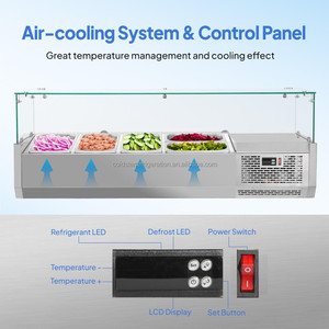 Mesa refrigerada comercial de vidrio para ensaladas 2026, nueva, para mostrador, con gabinete para conservación de ingredientes frescos - Product Image 5
