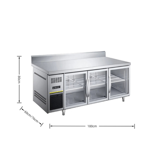 NE-1021 Triple Door Undercounter Commercial <b>Kitchen</b> Food Prep Work Table Refrigerator Freezer Backsplash Energy Star Digital - Product Image 6