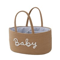 Panier à couches pour bébé en coton tissé, fait main, divisable et détachable, style européen, bac de rangement pour jouets, organisateur pratique pour les mamans