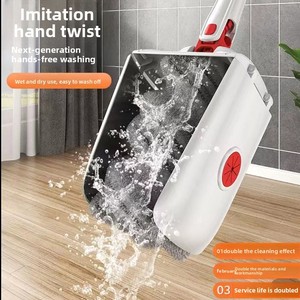 Mopa de limpieza de suelos de acero inoxidable con varilla, manos libres, ecológica, extragrande, de paredes gruesas, autoescurrible, con escurrido de cuatro lados, alta. - Product Image 3