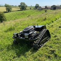 Robot Pemotong Rumput Remote Control Zero Turn Crawler 15HP bensin untuk Kebun Rumah Pertanian Industri Penyiangan