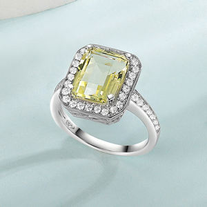 925 Серебряное винтажное квадратное кольцо из дымчатого кварца - Product Image 4