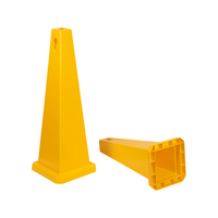 Poteau de sécurité en PP jaune durable de 67 cm, nouveau design, base conique, empilable, pour la sécurité intérieure et extérieure