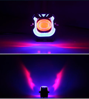 Phare LED en promotion pour véhicules électriques, projecteur moto avec lentille, ligne de coupure, faisceau haut/bas, phare auxiliaire Angel Eye