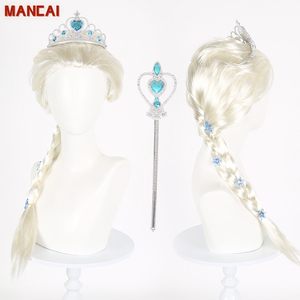 Parrucca Cosplay di Elsa da principessa per ragazze carina da regina treccia Elsa capelli Cosplay parrucche di carnevale di Halloween Purim festa in maschera - Product Image 1