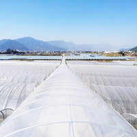 Serre agricole professionnelle à double arche, protégée contre les UV, avec système de refroidissement