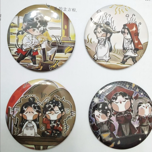 4 pièces/lot Broche de cosplay en métal résistante à l'eau pour enfants, style bande dessinée <span class=keywords><strong>Heaven</strong></span> <span class=keywords><strong>Officials</strong></span> <span class=keywords><strong>Blessing</strong></span> (Tian Guan Ci Fu) - Product Image 2
