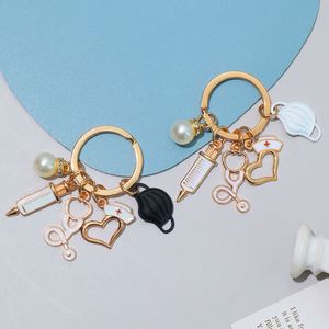Porte-clés créatif en métal pour médecins, masque, stéthoscope, seringue, pendentif, porte-clés pour personnel médical, infirmière, cadeau commémoratif - Product Image 4