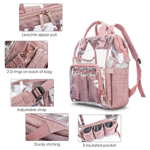 BSCI tùy chỉnh công suất lớn Đại Học nơi làm việc rõ ràng Ba lô nhiệm vụ nặng nề PVC trong suốt Ba lô - Product Image 4