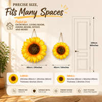 Décoration murale moderne en métal 3D en forme de tournesol - Fleur en fer jaune à suspendre pour salon et clôture de jardin