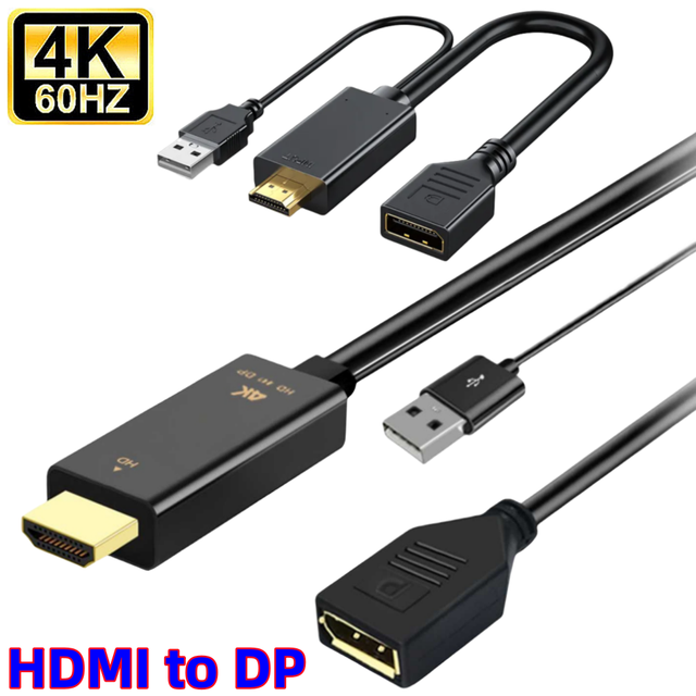 1.8M 4K 60HZ HDMI to Display DP Port Converter Cable HDMI 2.0 to DP Female Adapter for PC TV Box Xbox PS4 PS5 Laptop HD DP Cable