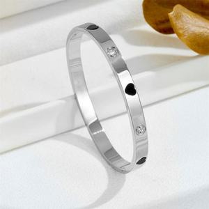 Elegant Stainless Steel <b>Chunky</b> 316l 18k <b>Gold</b> Plated Women's Fashion Crystal <b>Bracelets</b> and Bangles Jewelry for Women - Product Image 6