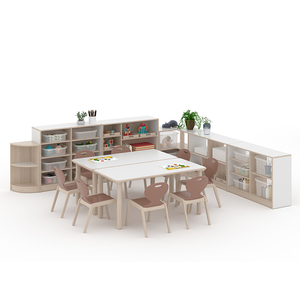 Meubles de maternelle Montessori, design de salle de classe, table en bois pour enfants, chaise pour bébé pour l'école avec armoire à jouets - Product Image 5