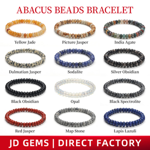 JD <strong>Gems</strong> Wholesale Natural Stone Abacus Beads Bracelet Healing Crystal Chakra Bohemian Energy <strong>Jewelry</strong> - Product Image 1