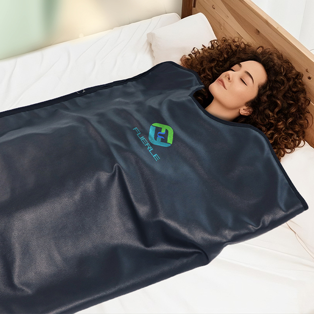 Fuerle Home Use Low EMF Infrared Blanket Professional US Plug Portable Single Zipper Sauna Blanket for Home Use