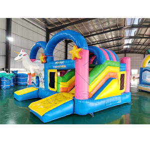 Castillo Inflable Comercial con Tobogán Unicornio, Castillo Hinchable Azul con Tobogán para Niños - Product Image 2