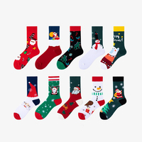 Chaussettes de Noël amusantes en coton écologique antibactérien pour hommes et femmes, colorées, fantaisie, pour les fêtes et le bureau