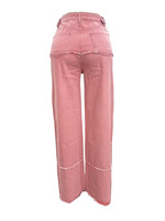 Nouveau style, vente chaude, jeans personnalisés pour femmes, jeans rose personnalisés avec motifs perforés et dégradés, jeans oversize hip-hop
