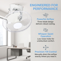 Ventilador de Techo Orbit de 16 Pulgadas, de Alta Eficiencia Energética, Silencioso, con Movimiento Oscilante, Precio Económico, Venta Directa de Fábrica