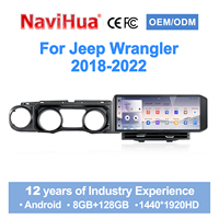 Autoradio Android multimédia NaviHua 15 pouces pour Jeep Wrangler JL Rubicon Gladiator 2018-2022, écran de voiture avec mise à niveau CarPlay