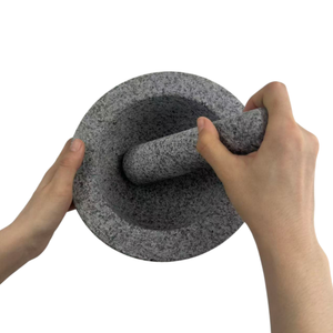 Juego <span class=keywords><strong>de</strong></span> <span class=keywords><strong>Mortero</strong></span> y Pilón <span class=keywords><strong>de</strong></span> Granito Hecho a Mano, Herramientas Duraderas para Moler Hierbas y Especias, 6 kg - Product Image 4