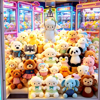 Machine à griffes de type distributeur de peluches, plus de 30K modèles mignons, jouets en peluche doux de 4, 7 et 8 pouces pour salle de jeux