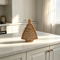 Pot de rangement en céramique à motif de pain d'épices de Noël en relief avec couvercle à nœud rouge 3D, récipient hermétique pour collations, pour la cuisine et la maison festive