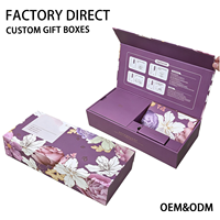 Scatola Regalo Rigida di Lusso Personalizzata con Chiusura Magnetica Viola, Inserto in Cartoncino, Soluzione Completa per Confezioni di Set Skincare