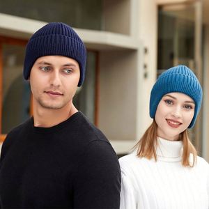 Bonnet d'hiver tricoté de haute qualité, style mode, avec cache-oreilles, pour hommes et femmes, doux, extensible, coupe ample, cadeau promotionnel - Product Image 2