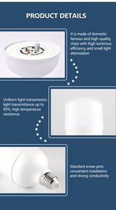 Modern High Brightness <strong>LED</strong> <strong>Bulb</strong> High Quality Energy Saving T-Shaped DOB Chip Available E27/E14 <strong>Bases</strong> - Product Image 4
