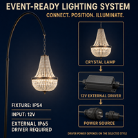 Support Démontable Doré Pour Lustre Cristal LED Hauteur Réglable Garantie 2 Ans Pour Mariages Et Événements