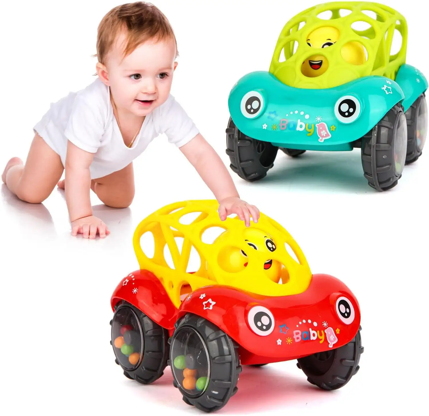बच्चे की कार खिलौने आसान समझ में चपटी और रोल खिलौना स्पोर्ट्स कार शिशु क्रॉलिंग खिलौना वापस छोटे वाहन