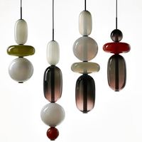 Lámpara de Araña de Vidrio Teñido de Estilo Nórdico, Lámpara Colgante de Metal Creativa para Decoración de Restaurantes y Salas de Estar