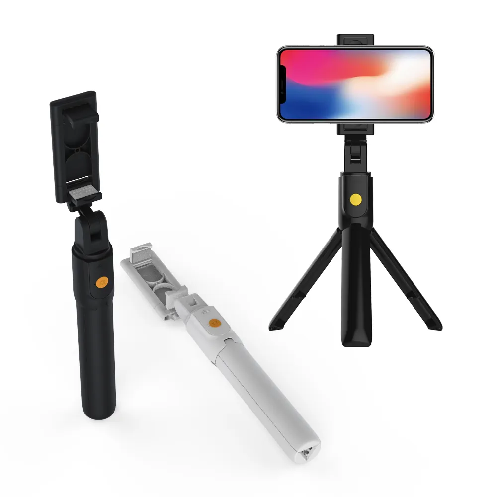 Treppiede selfie stick K07 mini treppiede stick allungabile con telecomando rimovibile per smartphone supporto per telefono selfie