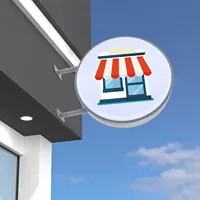 Boîte à lumière LED double face circulaire premium 20 pouces 24 pouces (50 cm 60 cm) avec logo personnalisé pour affichage publicitaire de restaurant